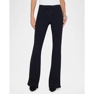 NEW L'AGENCE charis lace up flare pant in noir